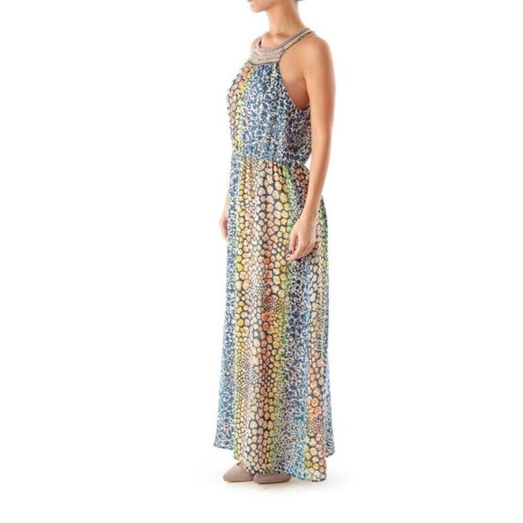 Anthropologie HD in Paris Mayacamas Mosaic Embellished Maxi Dress Size 4 - Picture 2 of 7